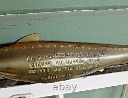 Dick Libby PNW Folk Art Norwegian Fish Brass Wood from 1896 Salmon Weathervane