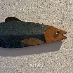 Dick Libby Salmon Weathervane PNW Folk Art Norwegian Fish Brass Wood from 1920