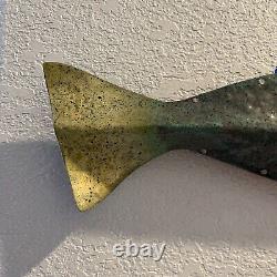 Dick Libby Salmon Weathervane PNW Folk Art Norwegian Fish Brass Wood from 1920