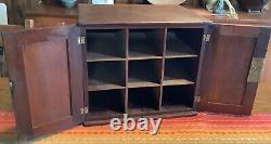 Document Box 9 Compartment Chest Apothecary TABLE TOP Cabinet Wood Walnut Mahog