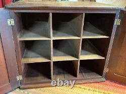 Document Box 9 Compartment Chest Apothecary TABLE TOP Cabinet Wood Walnut Mahog