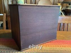 Document Box 9 Compartment Chest Apothecary TABLE TOP Cabinet Wood Walnut Mahog