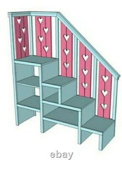 Doll House Bunk Bed With Stair's. Twin Size. Made From Solid Pine. Handmade