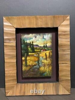 Doug Hunt From the Fields II Original Custom Framed Oil on Board Painting