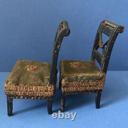 Early 1830s Empire Style Wood Dolls House Furniture From Saxony