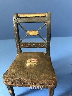 Early 1830s Empire Style Wood Dolls House Furniture From Saxony