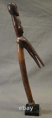 Early 20th Century Lobi Wooden Hornbill Divination Staff from Burkina Faso