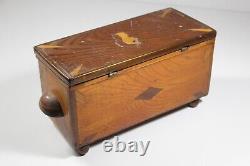 Early Folk art wooden box with items from prominent estate collection
