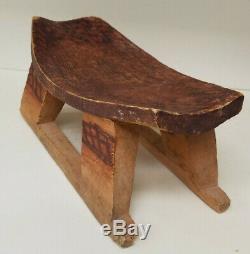 Early Primitive Opium HEADREST / Pillow Hand Carved from One Piece of Wood
