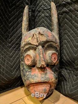 Ekpo Society Mask from Ibibio in Nigeria Authentic Handcarved Wood African Art