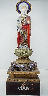 Enlightened Monk Figure XXL Woodcarving Buddhist Art Original from Japan 1028C4
