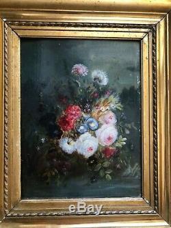 European school, Still Life Of Flowers, antique oil painting from 19th Century