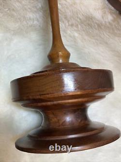 Exquisite RARE Hand-turned &oiled 16 candle stick w? /draw, from Sweden MS 1980
