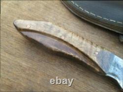FINE Vintage Carbon Steel Hunting Knife Made from File, Custom-Made, VERY SHARP
