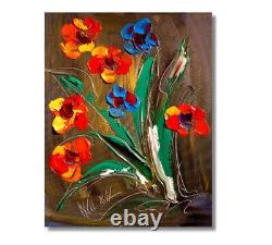 FLOWERS NICE FINE ART FROM GALLERY Abstract Modern CANVAS OrDRFB