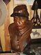 From Our Museum Large Heavy Wood Carving Buffalo Soldier Ed Carpendar Carp