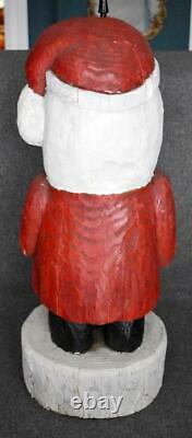 Fabulous 1991 B William Yunker Signed Black Santa Carved From Single Pc Of Wood