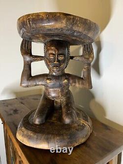 Fabulous Female Tribal Art African Stool Carved From A Single Piece Of Wood