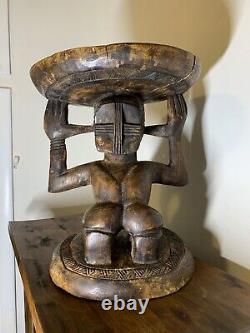 Fabulous Female Tribal Art African Stool Carved From A Single Piece Of Wood