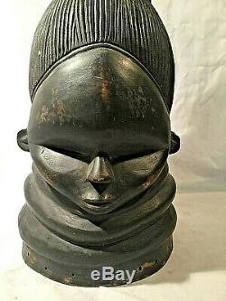 Fine African Art Mende Helmet Bundu Mask from SIERRA LEONE