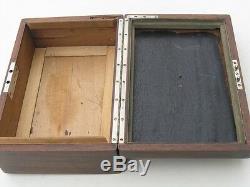 Fine Antique Walnut Wood Hinged Cigar Box Silver Plaque WRQ From The Boys 1922