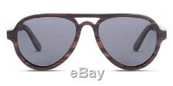 Finlay & Co Jenson Men's Aviator Sunglasses Ebony Wood Frame from Robb Vices NEW