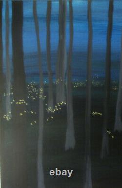 Fireflies Forest Fantasy OBO Painting by West Davis Acrylic 20 New From Gallery