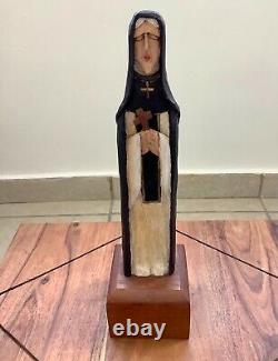 Five Artisan Hand-carved Traditional Wooden Images Santos from Puerto Rico