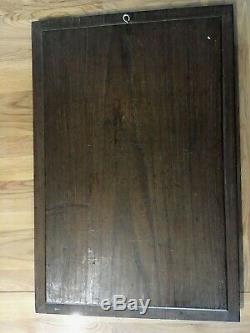 French Antique Hand Carved Panel in Solid Chestnut Wood from Brittany