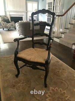 French Country Farmhouse Ladderback Dining Rush Seat Chairs from Marie Albert