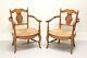 French Country Style Rush Seat Lounge Chairs From Colony Furniture Pair