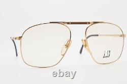 From 80 Vintage Eyewear DUNHILL 6046 41 WOOD/Polished Gold Metal Pilot Frame
