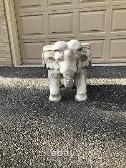 From Mike Tyson's Former Estate Hand Carved Painted Wood Elephant Stool/table