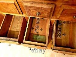 Fun Primitive Cabinet Drawers Made from Antique Wood Cigar Boxes