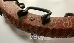 GORGEOUS Swedish antique handmade wood horse bridle from 1846 ORIGINAL PAINT