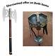Gimli Axe From Lotr + Gimli Helmet From Lotr With Wooden Wall Plaque