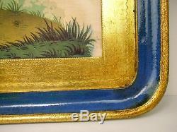 Gold Gilt Birds Florentine Wood Tray from Italy 21 x 15