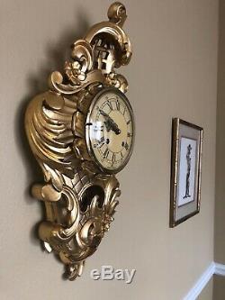 Gold gilded Exacta Swedish clock brought over from Sweden after WWII