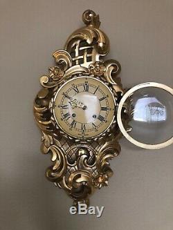 Gold gilded Exacta Swedish clock brought over from Sweden after WWII