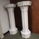 Gothic Statue Wood Pedestals 48 Tall Matching Pair From Roman Catholic Church