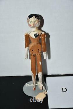 Grodnertal Penny Wooden Peg Doll from the 1900s Set of 4 Penny Dolls