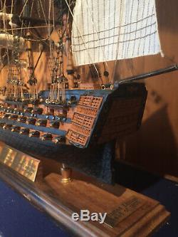 HMS Victory, model sailing ship. Limited edition. Original wood from HMS Victor