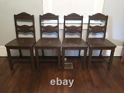 HTF Antique Set of 4 ORIGINAL CHAIRS from 1930's Porcelain Top Table Set P/U ATL