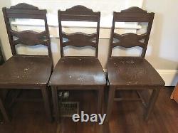 HTF Antique Set of 4 ORIGINAL CHAIRS from 1930's Porcelain Top Table Set P/U ATL