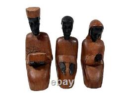Hand Carved African Nativity 11 Piece Set Made From Tanzanian Rosewood And Ebony