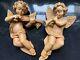 Hand Carved Angels With Musical Instruments From Europe 11 Inches Tall