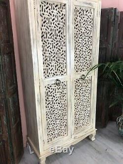 Hand Carved Armoire/cabinet Made From Mango Wood
