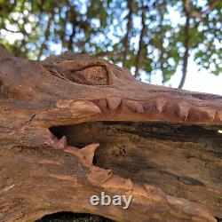 Hand Carved DRAGONS HEAD From Drift Wood