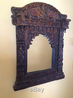 Hand Carved Wooden (HEAVY) Framed Mirror from Sub-Continent
