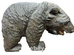 Hand Carved Wooden Hokkaido Bear From The 1960's Art